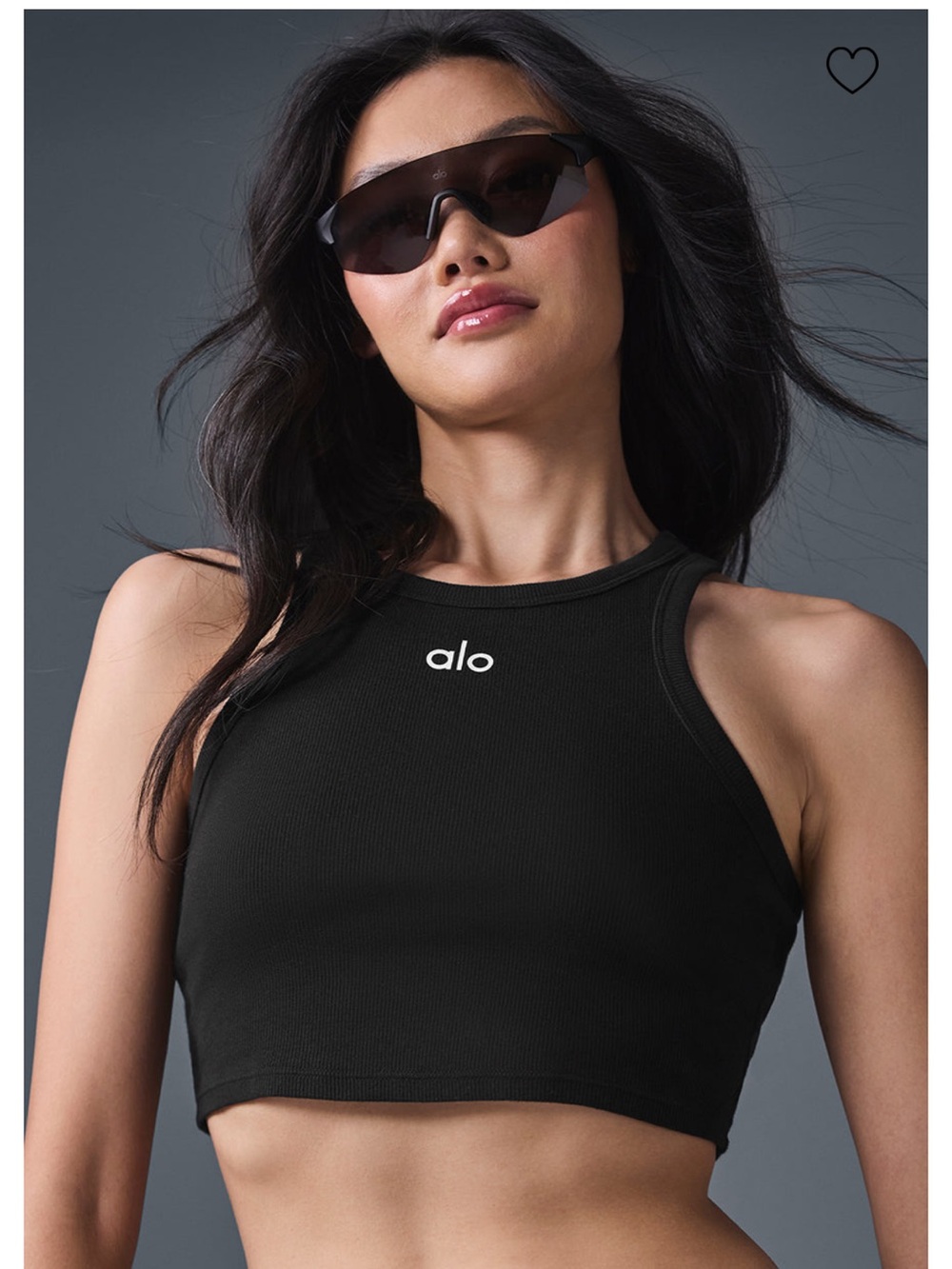 Alo Women’s Black Ribbed aspire tank